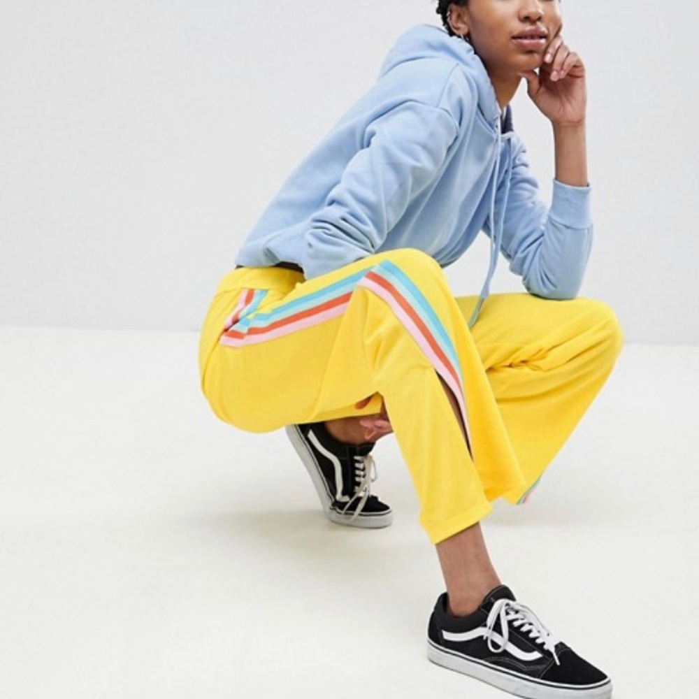 ASOS yellow track pants
